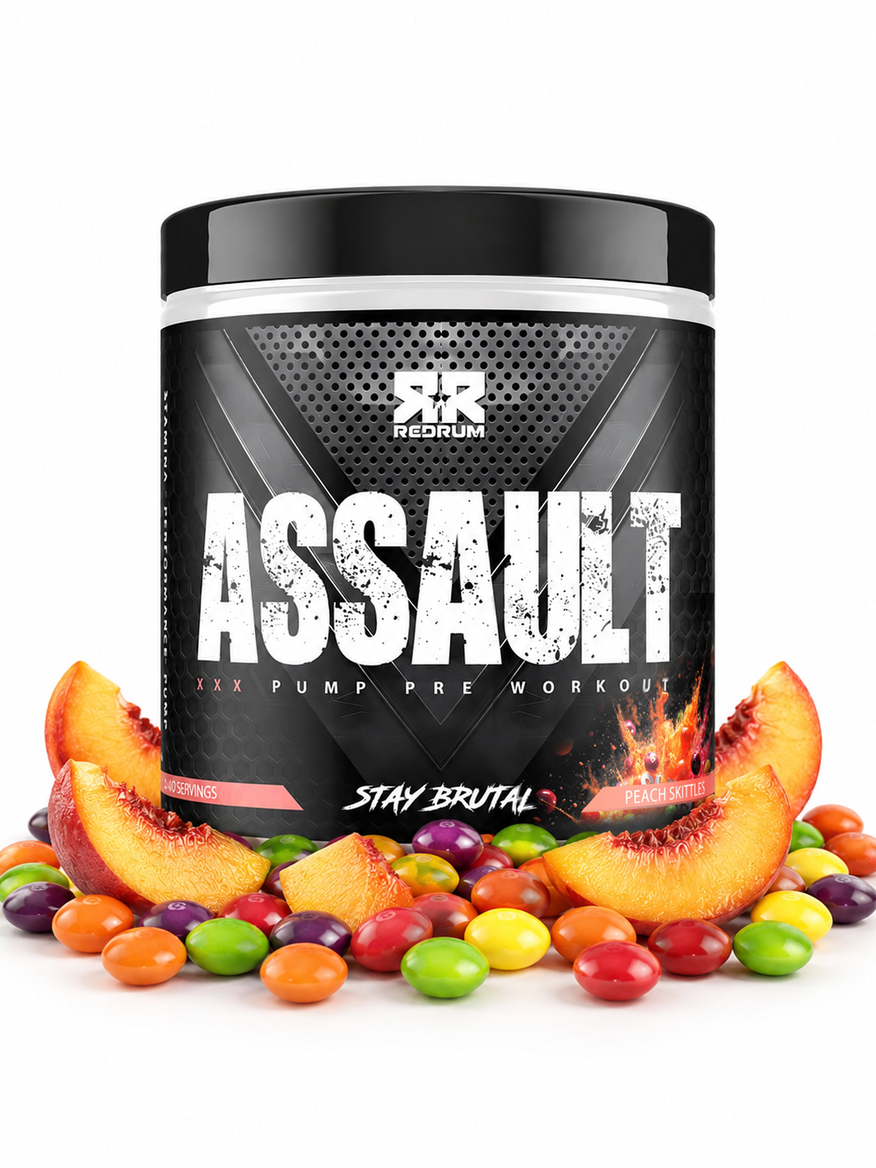 ASSAULT MASS PUMP PRE WORKOUT PEACH SKITTLES